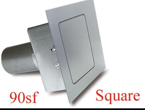 Fuel Door - 3.5 in Square Door - 90 Degree Filler Spout - Flat Surface - Steel - Natural - Left Hinge - Universal - Each