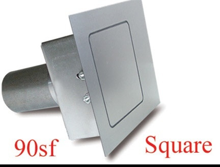 Fuel Door - 3.5 in Square Door - 90 Degree Filler Spout - Flat Surface - Steel - Natural - Left Hinge - Universal - Each