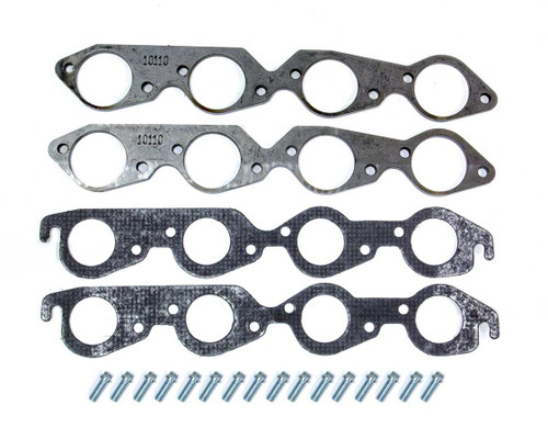 Header Flange - 0.375 in Thick - 2.375 in Round Port - Steel - Big Block Chevy - Pair
