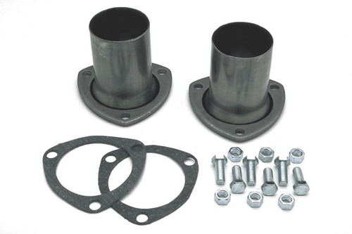Collector Reducer - 2.5 in Inlet to 2 in OD Outlet - 3-Bolt Flange - Hardware Included - Steel - Natural - Pair