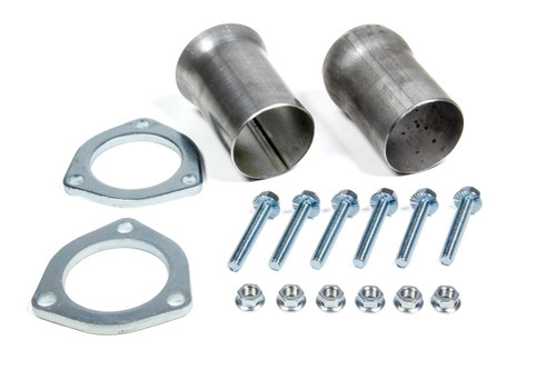 Collector Reducer - 2.5 in Inlet to 2.5 in OD Outlet - 3-Bolt Ball and Socket Flange - Hardware Included - Steel - Aluminized - Pair