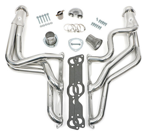 Headers - Street - 1.625 to 2 in Primary - 3 in Collector - Gaskets / Hardware Included - Steel - Metallic Ceramic - Pontiac V8 - Pontiac A-Body / F-Body - Pair