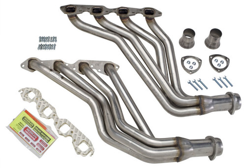 Headers - 1.75 in Primary - 3 in Collector - Gaskets / Hardware Included - Stainless - Natural - GM Fullsize SUV / Truck 1967-91 - Pair