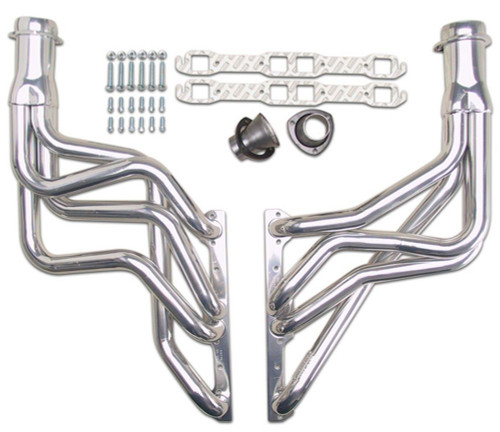 Headers - Street - 1.625 in Primary - 3 in Collector - Gaskets / Hardware Included - Steel - Metallic Ceramic - Small Block Chevy - GM F-Body / X-Body 1967-81 - Pair