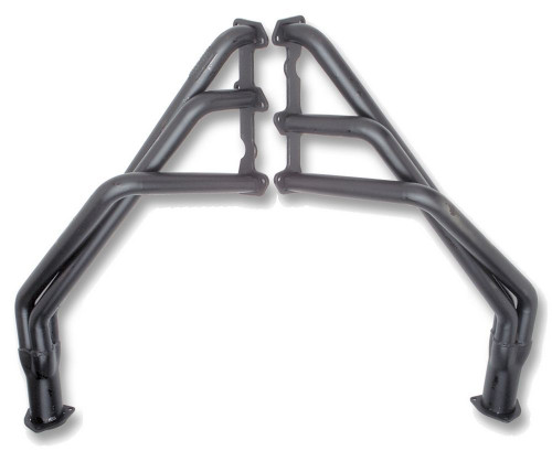 Headers - Street - 1.5 in Primary - 2.5 in Collector - Gaskets / Hardware Included - Steel - Black Paint - GM V6 - Jeep CJ 1965-71 - Pair