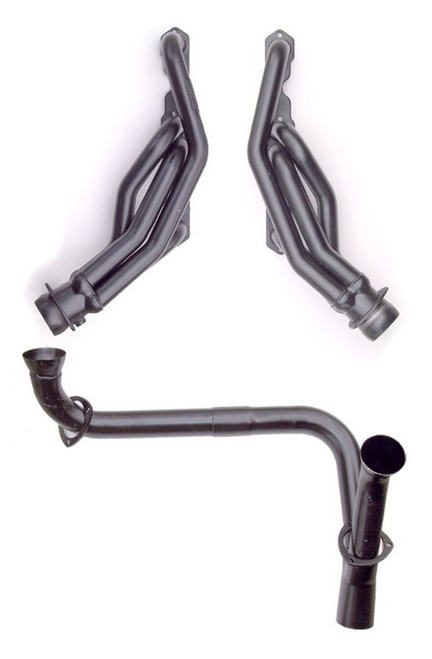 Headers - Street - 1.625 in Primary - Stock Collector Flange - Y-Pipe Included - Gaskets / Hardware Included - Steel - Black Paint - Small Block Chevy - GM Fullsize Truck 1988-95 - Kit
