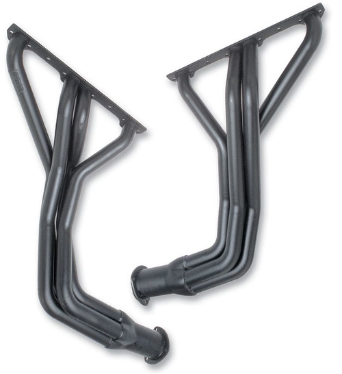 Headers - Street - 1.625 in Primary - 3 in Collector - Gaskets / Hardware Included - Steel - Black Paint - Small Block Chevy - Jeep CJ 1976-86 - Pair