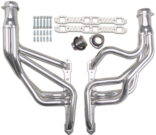 Headers - Street - 1.75 in Primary - 3 in Collector - Gaskets / Hardware Included - Steel - Metallic Ceramic - Mopar B / RB-Series - Mopar B-Body / C-Body / E-Body 1962-74 - Pair