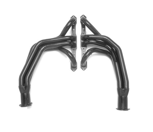 Headers - Street - 1.75 in Primary - 3 in Collector - Gaskets / Hardware Included - Steel - Black Paint - Mopar B / RB-Series - Fullsize SUV / Truck 1967-78 - Pair