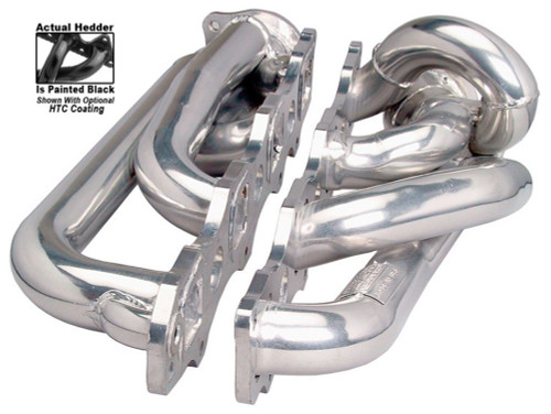 Headers - Street - 1.5 in Primary - Stock Collector Flange - Gaskets / Hardware Included - Steel - Black Paint - Mopar Gen III Hemi - Dodge Ram Fullsize Truck 2003-07 - Pair