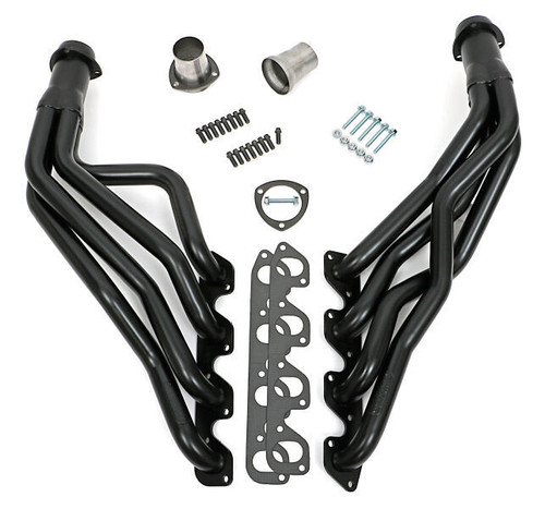Headers - Street - 1.625 in Primary - 3 in Collector - Gaskets / Hardware Included - Steel - Black Paint - Ford Cleveland / Modified - Ford / Mercury 1970-73 - Pair