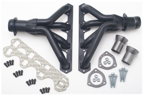 Headers - Street - 1.5 in Primary - 2.5 in Collector - Gaskets / Hardware Included - Steel - Black Paint - Small Block Ford - Street Rod 1923-49 - Pair