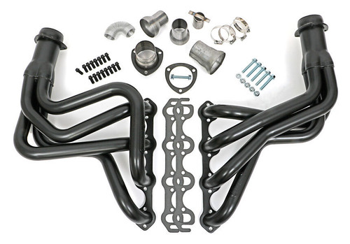 Headers - Street - 1.625 in Primary - 3 in Collector - Gaskets / Hardware Included - Steel - Black Paint - Small Block Ford - Ford Fullsize Truck 1969-79 - Pair