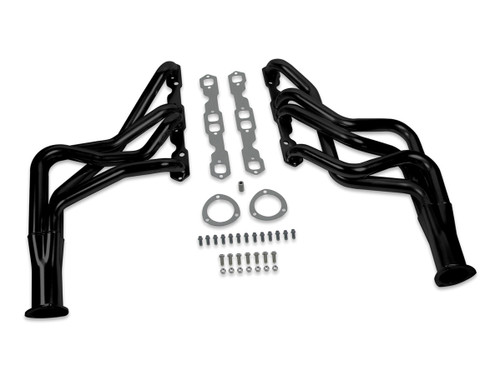 Headers - Competition - 1.625 in Primary - 3 in Collector - Gaskets / Hardware Included - Steel - Black Paint - Small Block Chevy - GM A-Body / B-Body / F-Body / X-Body 1964-74 - Pair