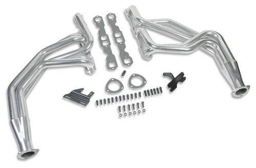 Headers - Competition - 1.625 in Primary - 2.5 in Collector - Gaskets / Hardware Included - Steel - Metallic Ceramic - Small Block Chevy - GM Fullsize SUV / Truck 1963-91 - Pair