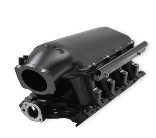 Intake Manifold - Hi-Ram EFI - 105 mm Throttle Body Flange - Tunnel Ram - Fuel Rails Included - Aluminum - Black Powder Coat - 351W - Small Block Ford - Kit