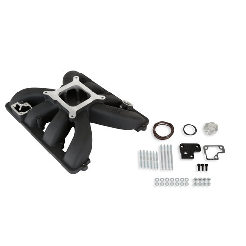 Intake Manifold - Square Bore - Single Plane - Aluminum - Black Powder Coat - Mopar Gen III Hemi - Kit