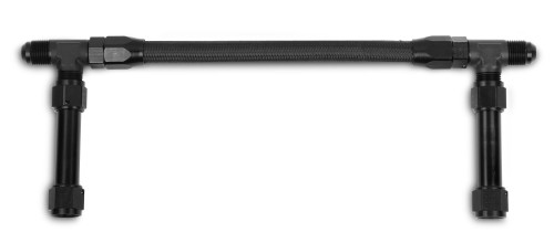 Carburetor Fuel Line - Dual 8 AN Male Inlet - Dual 8 AN Female Outlets - Braided Nylon - Black - Holley 4500 HP Carburetors - Kit