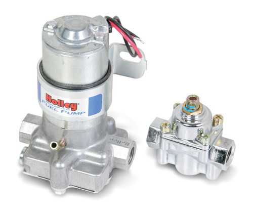 Fuel Pump - Marine Blue - Electric - In-Line - 88 gph at 9 psi - 3/8 in NPT Female Inlet / Outlet - Regulator - Silver - Gas - Each