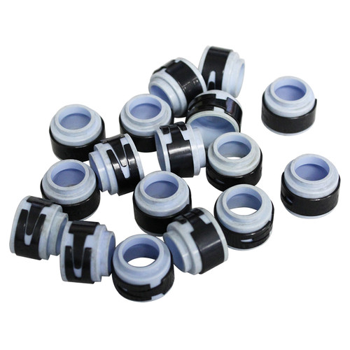 Valve Stem Seal - Positive Stop - 3/8 in Valve Stem - 0.630 in OD - 0.531 in Guide OD - PTFE - Set of 16