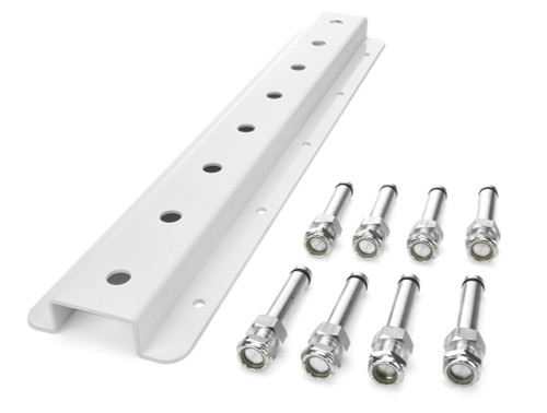 Radius Rod Rack - Wall Mount - Upper - 20 in Long - 16 Rod Capacity - Aluminum - White Powder Coat - Each