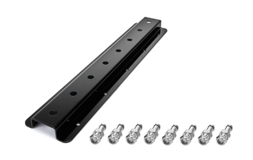 Radius Rod Rack - Wall Mount - Upper - 20 in Long - 8 Rod Capacity - Aluminum - Black Powder Coat - Each