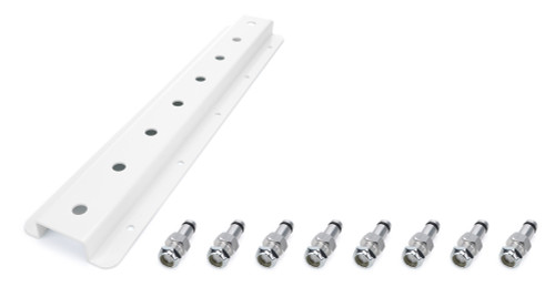 Radius Rod Rack - Wall Mount - Upper - 20 in Long - 8 Rod Capacity - Aluminum - White Powder Coat - Each