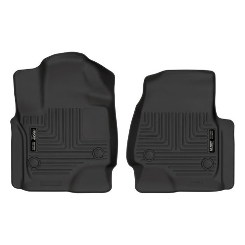 Floor Liner - WeatherBeater - Front - Plastic - Black / Textured - Ford Fullsize SUV 2018-24 - Pair