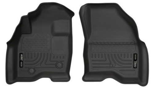 Floor Liner - WeatherBeater - Front - Plastic - Black / Textured - Ford Midsize SUV 2015-19 - Pair