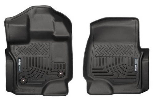 Floor Liner - WeatherBeater - Front - Plastic - Black / Textured - Ford Fullsize Truck 2015-16 - Pair