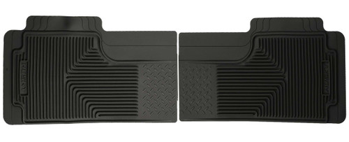 Floor Mat - Heavy Duty - 2nd Row - Rubber - Black / Textured - Various Applications - Pair