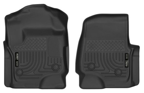 Floor Liner - X-ACT Contour - Front - Plastic - Black / Textured - Crew / Super Cab - Superduty - Ford Fullsize Truck 2017-24 - Pair