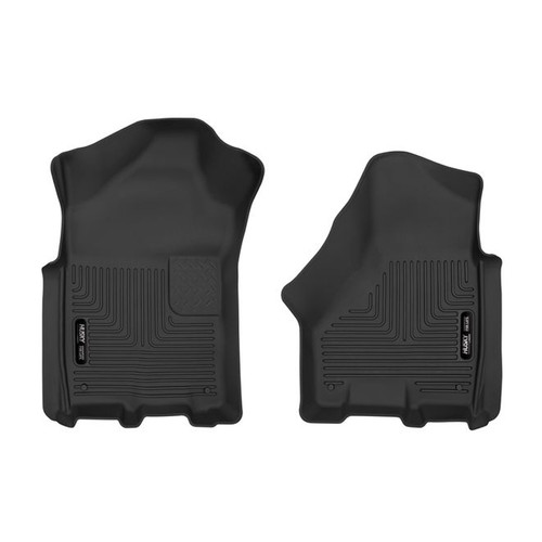Floor Liner - X-ACT Contour - Front - Plastic - Black / Textured - Crew / Mega Cab - Ram Fullsize Truck 2019-24 - Pair