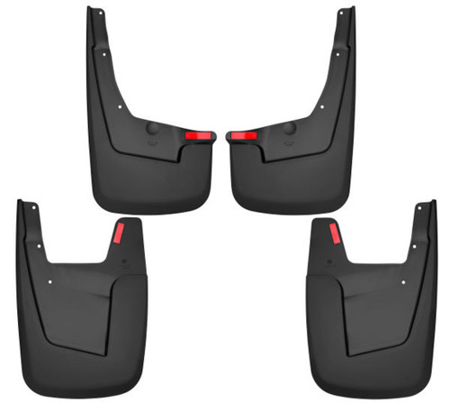 Mud Flap - Mud Guards - Front / Rear - Plastic - Black / Textured - Dodge Ram Fullsize Truck 2019-24 - Kit