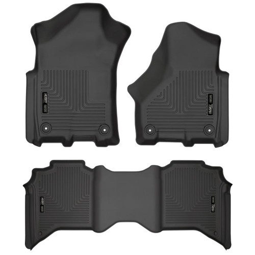 Floor Liner - WeatherBeater - Front / 2nd Row - Plastic - Black / Textured - Crew Cab - Ram Fullsize Truck 2019-24 - Kit