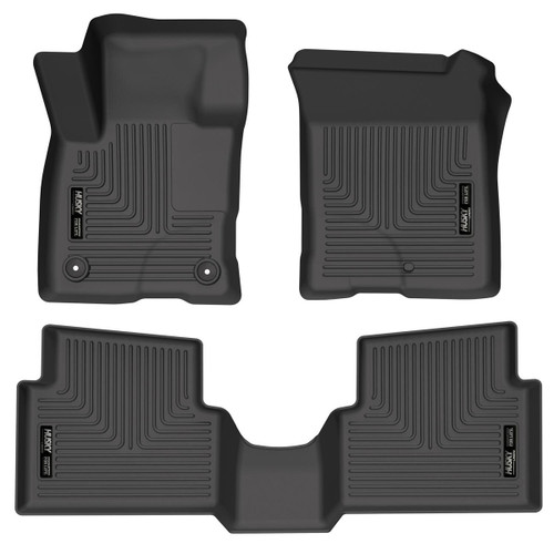 Floor Liner - Weatherbeater - Front / 2nd Row - Plastic - Black / Textured - Ford Compact Truck 2022 - Kit