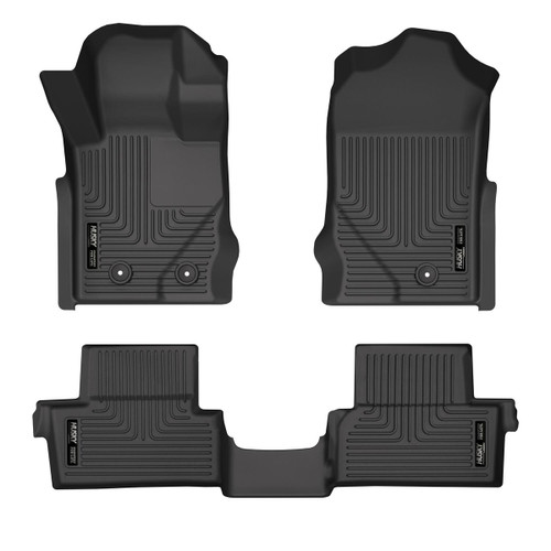 Floor Liner - WeatherBeater - Front / 2nd Row - Plastic - Black / Textured - 2-Door - Ford Midsize SUV 2021-24 - Kit