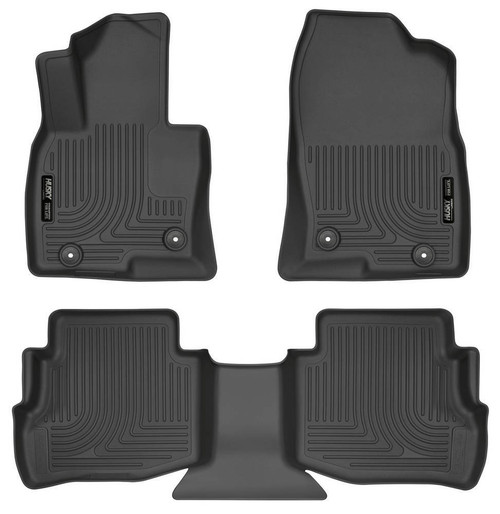 Floor Liner - WeatherBeater - Front / 2nd Row - Plastic - Black / Textured - Mazda CX-9 2016-23 - Kit