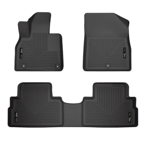 Floor Liner - WeatherBeater - Front / 2nd Row - Plastic - Black / Textured - Hyundai Palisade 2020-24 - Kit