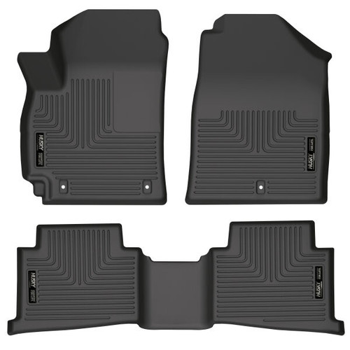 Floor Liner - WeatherBeater - Front / 2nd Row - Plastic - Black / Textured - Ford Compact SUV 2020-23 - Kit