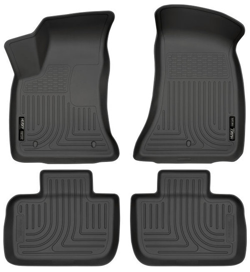 Floor Liner - WeatherBeater - Front / 2nd Row - Plastic - Black / Textured - RWD - Chrysler 300 / Dodge Charger 2011-23 - Kit