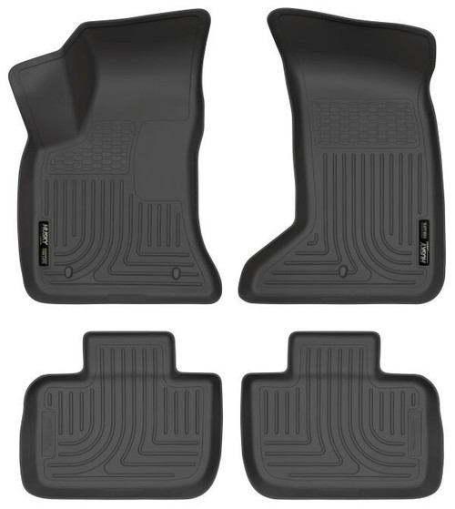 Floor Liner - WeatherBeater - Front / 2nd Row - Plastic - Black / Textured - Chrysler 300 / Dodge Charger 2011-23 - Kit