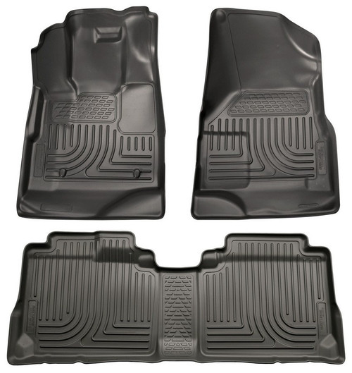 Floor Liner - WeatherBeater - Front / 2nd Row - Plastic - Black / Textured - GM Midsize Crossover 2010-17 - Kit