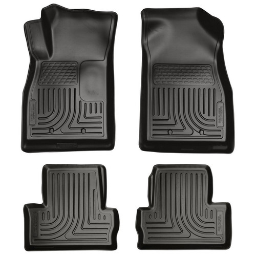 Floor Liner - WeatherBeater - Front / 2nd Row - Plastic - Black / Textured - Chevy Volt 2011-15 - Kit