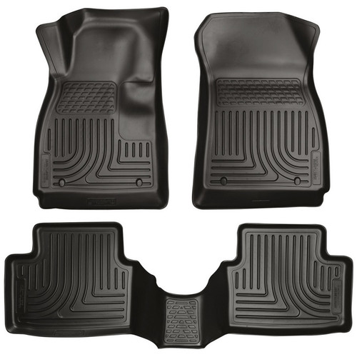 Floor Liner - WeatherBeater - Front / 2nd Row - Plastic - Black / Textured - GM Compact SUV 2013-22 - Kit