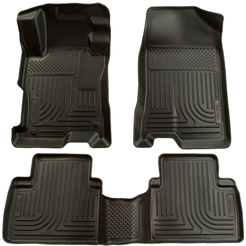 Floor Liner - WeatherBeater - Front / 2nd Row - Plastic - Black / Textured - 4-Door - Honda Civic 2006-11 - Kit