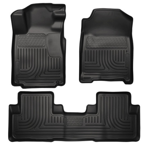 Floor Liner - WeatherBeater - Front / 2nd Row - Plastic - Black / Textured - Honda CR-V 2012-14 - Kit