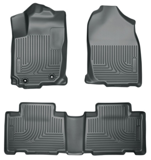 Floor Liner - WeatherBeater - Front / 2nd Row - Plastic - Black / Textured - Honda Accord 2013-16 - Kit
