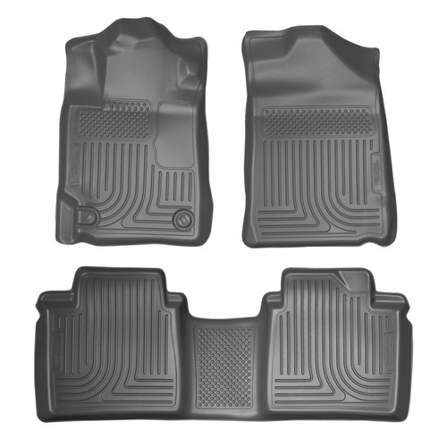 Floor Liner - WeatherBeater - Front / 2nd Row - Plastic - Gray / Textured - Toyota Camry 2007-11 - Kit