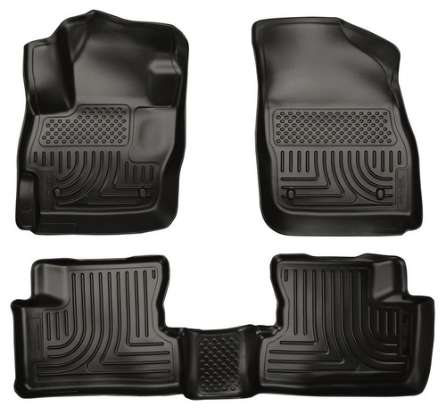 Floor Liner - WeatherBeater - Front / 2nd Row - Plastic - Black / Textured - Mazda 3 2010-13 - Kit